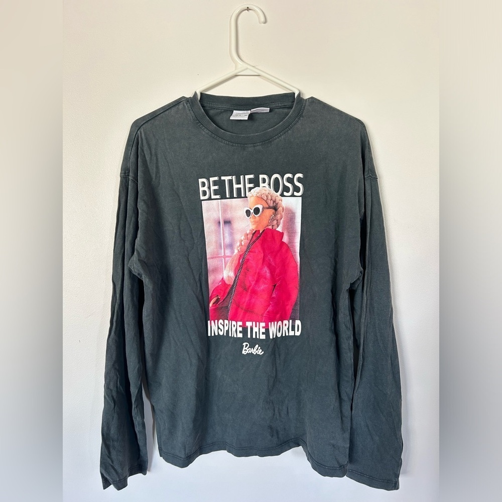 Zara x Barbie Kids Long Sleeve Grey Shirt Size 13/14